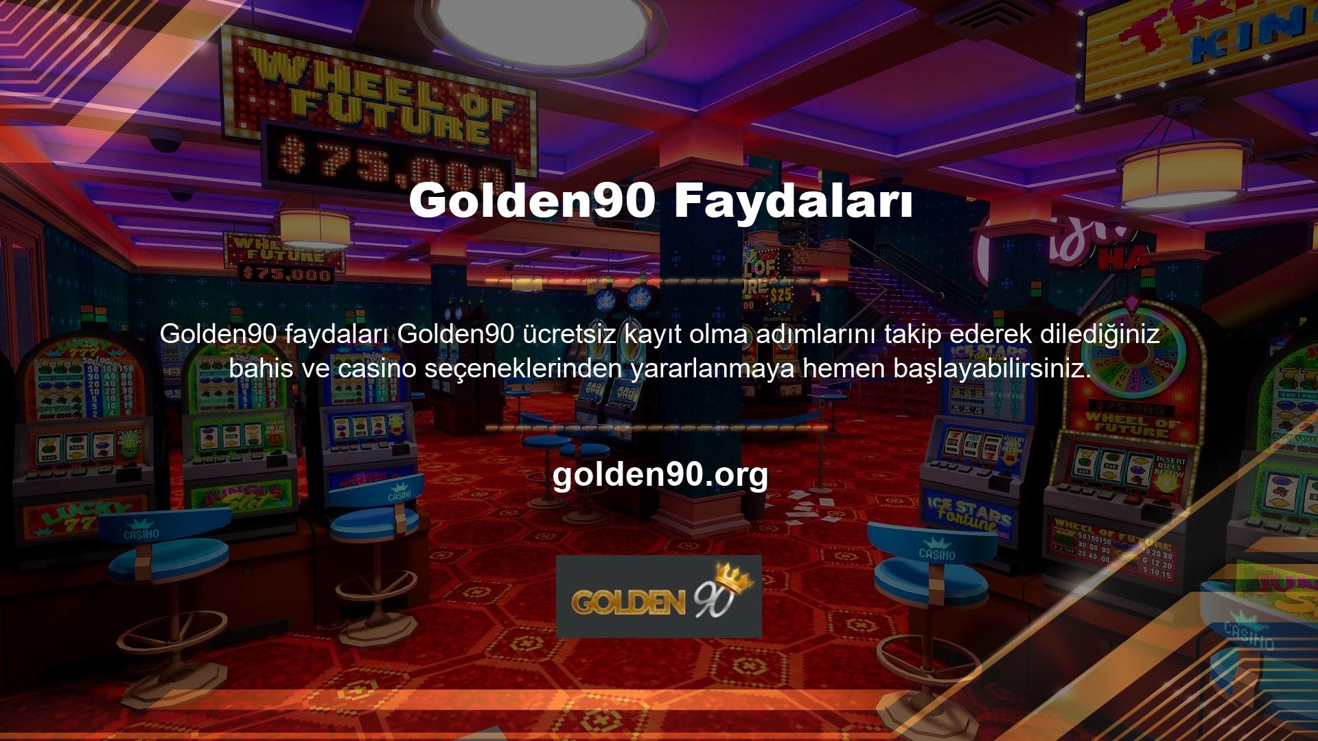 Golden90, spor bahislerinden canlı bahislere, casino seçeneklerinden slotlara kadar geniş bir oyun yelpazesi sunmaktadır