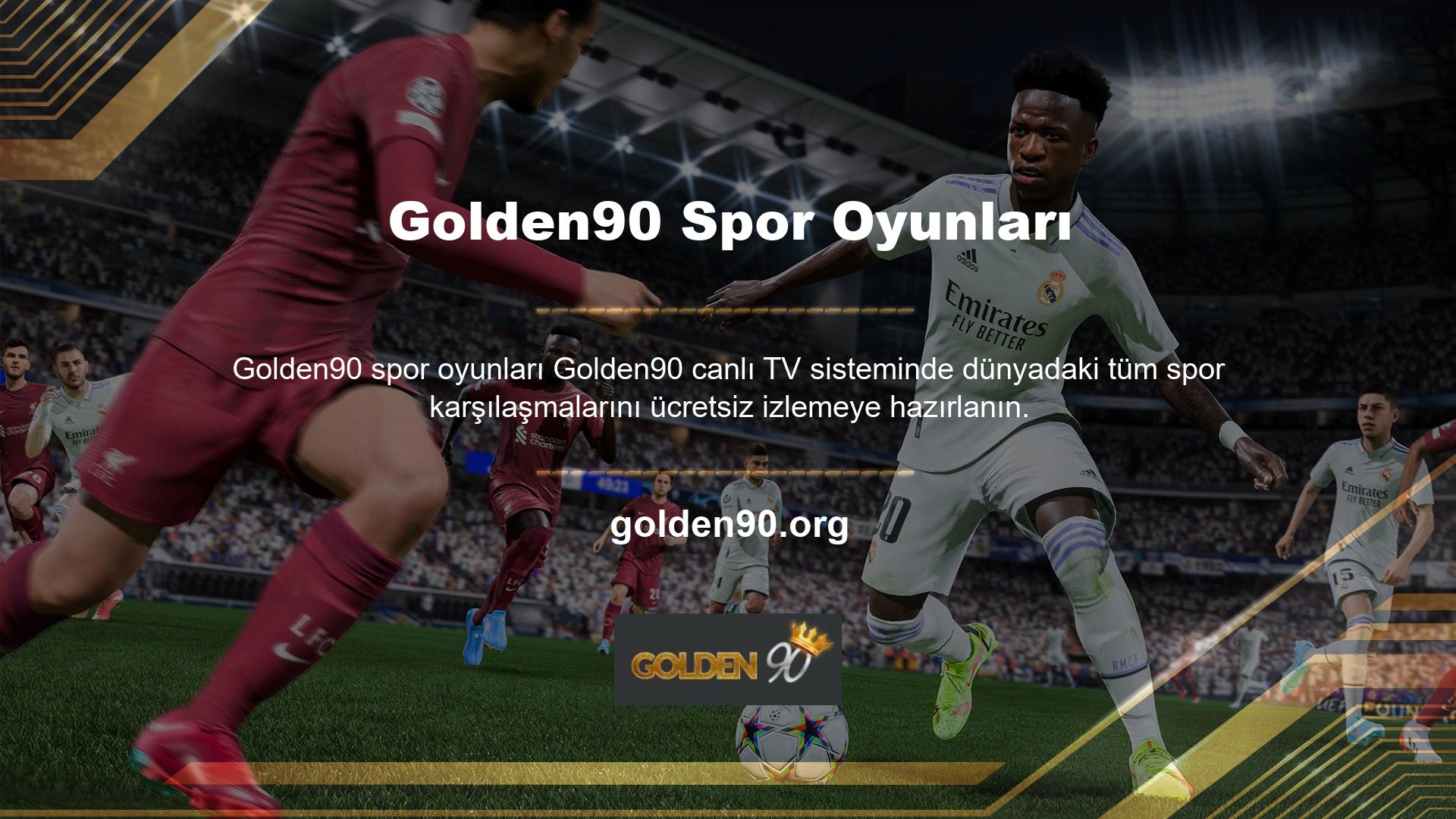 Çoğu kişi tarafından canlı olarak izlenen Golden90 spor oyunlarının bir listesi sunulmaktadır